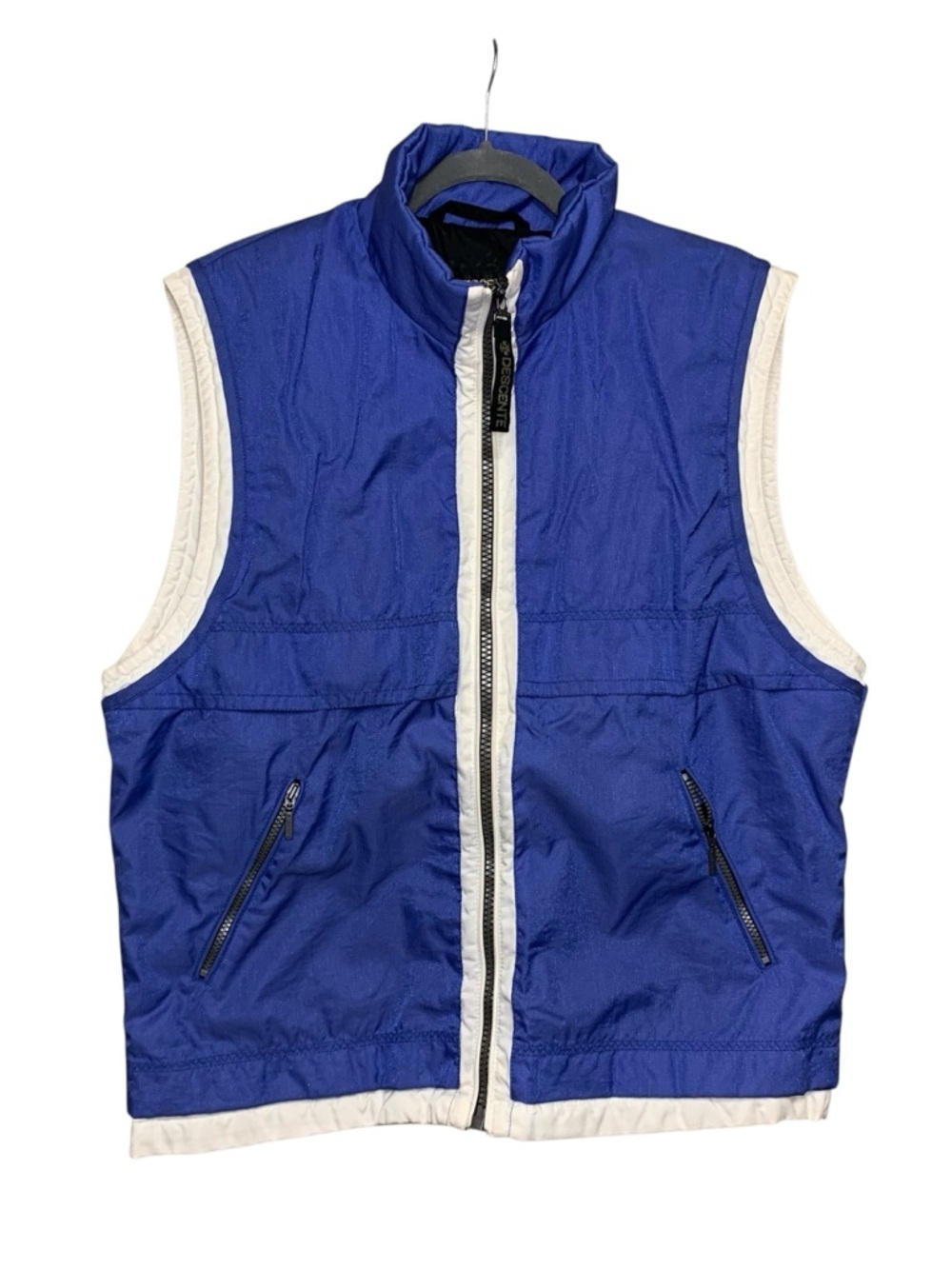 Vintage Descente Blue Nylon Vest 12 Full Zip Light Transition Sleeveless Jacket